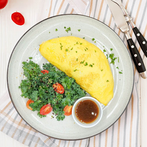 Ham And Mix Peppers Omelette W/ Italian Quinoa Salad