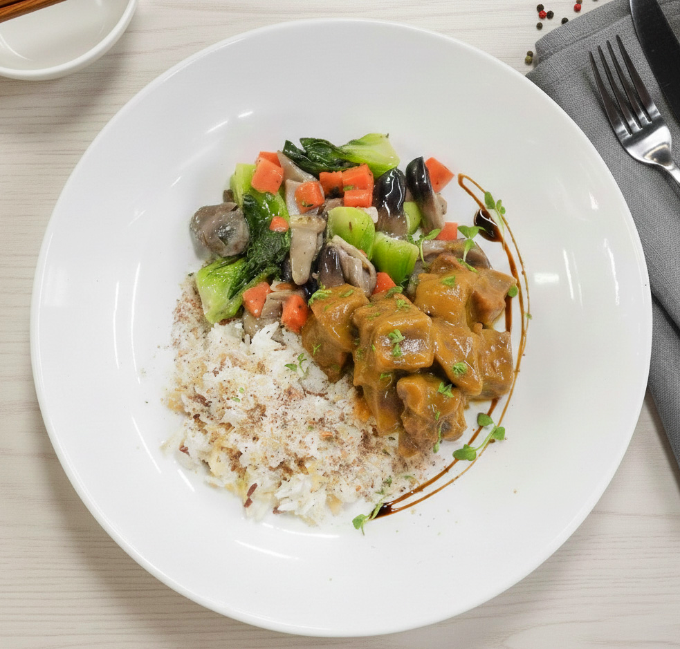 Thai Massaman Beef Curry W/ Seasonal Vegetable And Coconut Rice