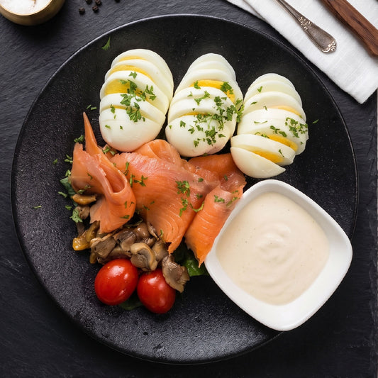 Norwegian Smoked Salmon w/ Eggs and Cream Cheese and Side Salad