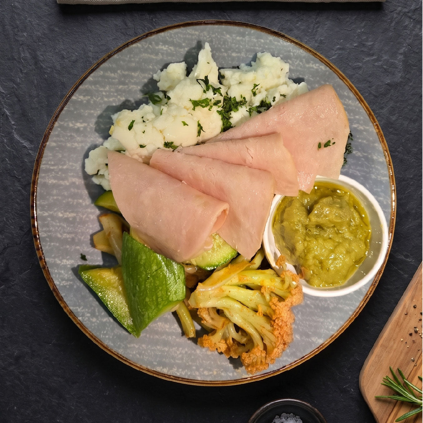 Egg Whites w/ Baked Ham and Roasted Veggie Salad