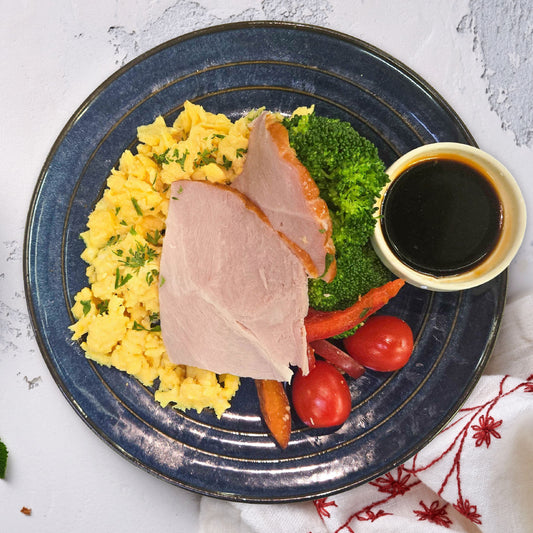 Eggs and Roasted Leg of Ham w/ Side Salad