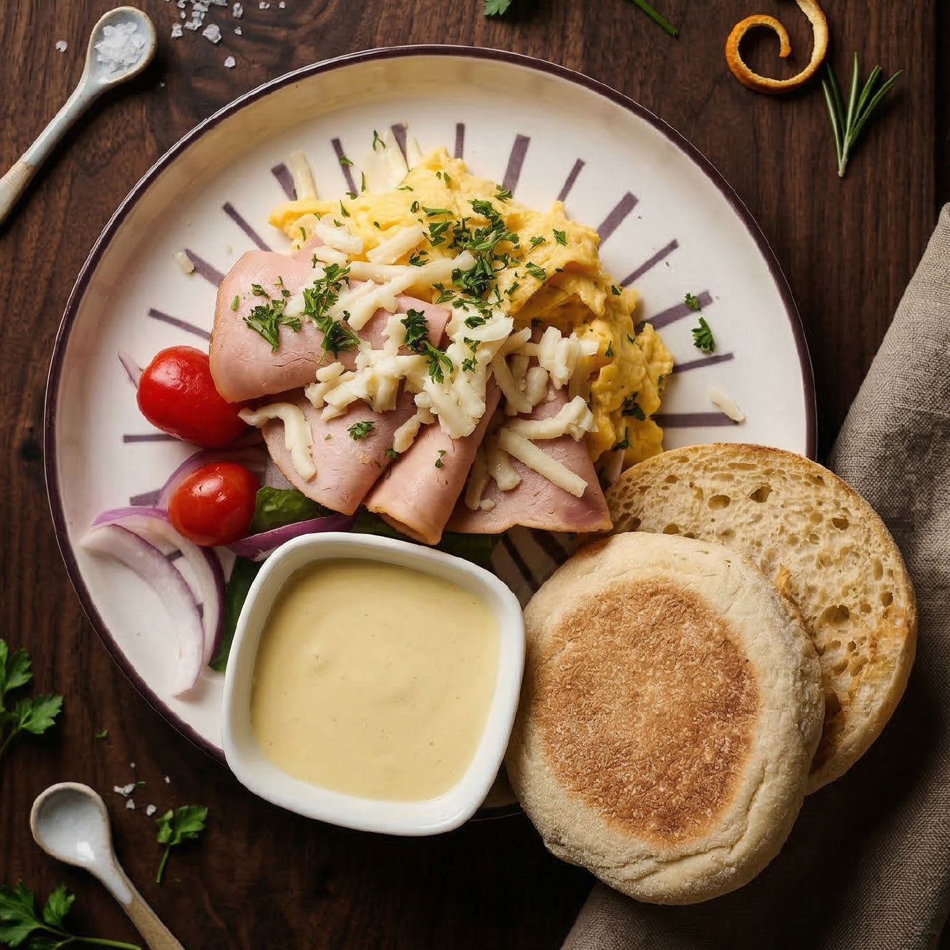 Turkey and Egg Muffin w/ Southern Ranch Salad