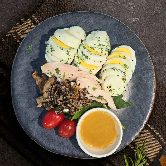 Poached Chicken and Egg Breakfast Bowl w/ Organic Quinoa