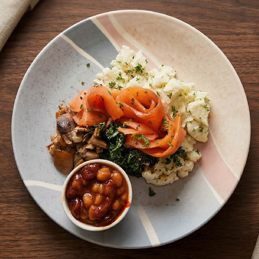 Norwegian Salmon w/ Egg Whites and Homemade Baked Beans
