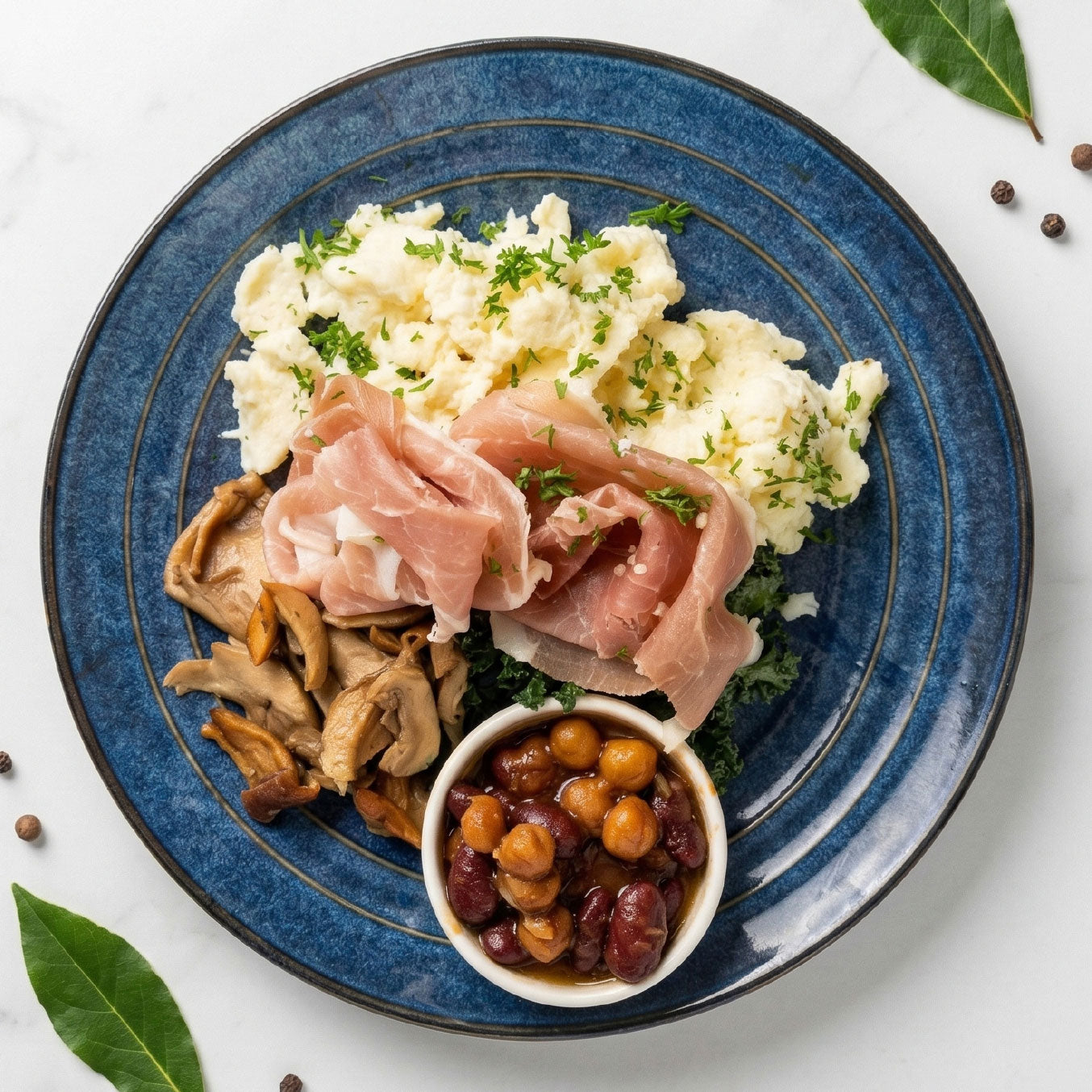 Fluffy Egg Whites w/ Italian Parma Ham and Side Salad